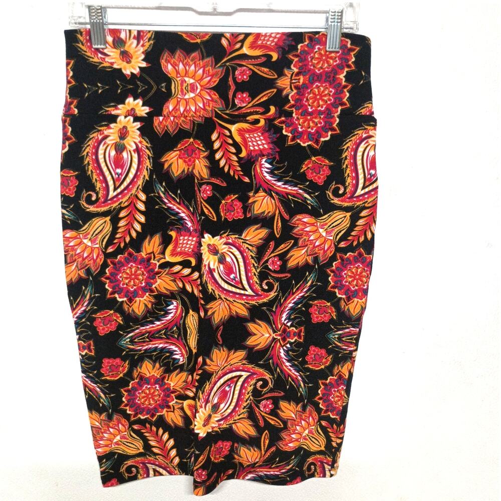 LuLaRoe Floral Print Bodycon Skirt - Size S, Black - Stretchy & Stylish